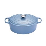 Cocotte Signature en fonte emaillee ovale 31 cm bleu Mineral
