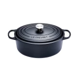 Cocotte Signature en fonte emaillee ovale 31 cm Noir Mat