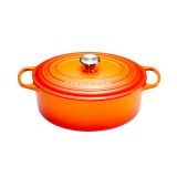 Cocotte Signature en fonte emaillee ovale 31 cm orange Volcanique