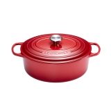 Cocotte Signature en fonte emaillee ovale 31 cm rouge Burgundy