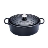 Cocotte Signature en fonte emaillee ovale 33 cm Noir Mat