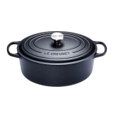 Cocotte Signature en fonte emaillee ovale 35 cm Noir Mat