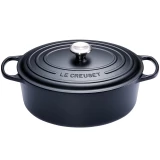 Cocotte Signature en fonte emaillee ovale 40 cm Noir Mat