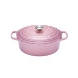 Cocotte Signature en fonte emaillee ronde 27 cm rose Mauve Pink