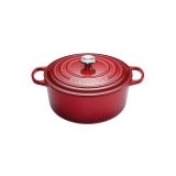Cocotte Signature en fonte emaillee ronde 20 cm rouge Burgundy