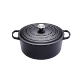 Cocotte Signature en fonte emaillee Ronde 24 cm Noir Mat
