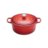 Cocotte Signature en fonte emaillee Ronde 24 cm Cerise