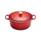 Cocotte Signature en fonte emaillee ronde 26 cm orange volcanique