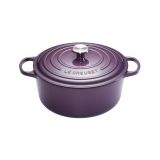 Cocotte Signature en fonte emaillee ronde 26 cm violet Cassis