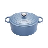 Cocotte Signature en fonte emaillee ronde 28 cm bleu Mineral