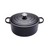 Cocotte Signature en fonte emaillee Ronde 28 cm Noir Mat
