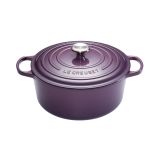 Cocotte Signature en fonte emaillee ronde 28 cm violet Cassis