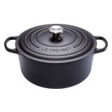 Cocotte SIGNATURE en Fonte Emaillee Ronde 34 cm NOIR MAT