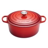 Cocotte SIGNATURE en Fonte Emaillee Ronde 34 cm CERISE
