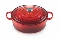 Cocotte Signature en fonte emaillee Ronde Basse 30 cm Cerise