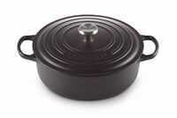 Cocotte Signature en fonte emaillee Ronde Basse 30 cm Noir Mat