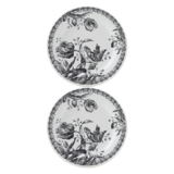 coffret 2 assiette mignardises tulipes noires