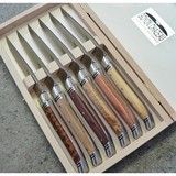 Coffret 6 couteaux Laguiole Prestige Bois assortis Groupe 1 finition Brillant