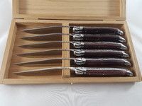 Coffret 6 couteaux Laguiole Prestige en Bois de violette finition Brillant