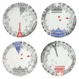 Coffret de 4 Assiettes Dessert Assorties CA C'EST PARIS