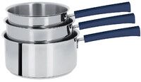 Coffret de 4 Casseroles 14 a 20 cm Poignee Encre Bleue Inox Mutine Fixe