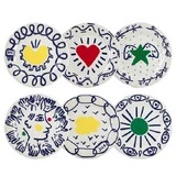 Coffret de 6 assiettes a dessert plates assorties L'Archipel Sentimental par Jea