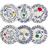 Coffret de 6 assiettes de table plates assorties L'Archipel Sentimental par Jean