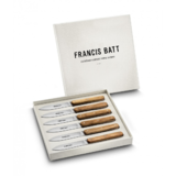 Coffret de 6 couteaux a steak navette 6.16 manche bois d'Olivier