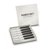 Coffret de 6 couteaux a steak navette 6.16 manche noir