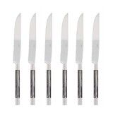 Coffret de 6 couteaux a steak CONTY NACRE GRIS CLAIR