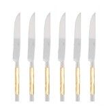 Coffret de 6 couteaux a steak CONTY NACRE NATUREL