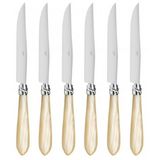 Coffret de 6 couteaux a steak DIANA NACRE NATUREL