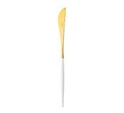 Set de 6 couteaux de table Goa en acier inoxydable brosse Gold & manche blanc