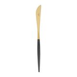 Set de 6 couteaux de table Goa en acier inoxydable brosse Gold & manche noir