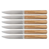 Couteau de table Perceval 9.47 manche en bois d'Olivier par 6 pieces