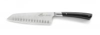 Couteau Oriental Santoku alveole Forge 18 cm EdoDesign manche noir rivets inox