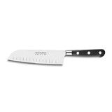 Couteau Oriental Santoku alveole Forge Pro 18 cm manche noir rivets inox