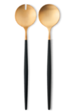 Service a salade Goa en acier inoxydable brosse Gold & manche noir