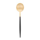 Set de 6 cuilleres a cafe/the Goa en acier inoxydable brosse Gold & manche noir