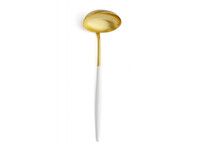 Cuillere a sauce Goa en acier inoxydable brosse Gold & manche blanc