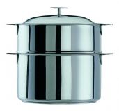 Cuit-Vapeur Ovale 1 Panier Perfore 30 cm Inox Mutine Fixe
