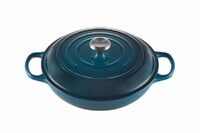 Faitout en fonte emaillee 30 cm Deep Teal avec Interieur Sable