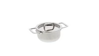 Faitout mini 10 cm 2 anses avec couvercle inox Castelpro 5 ply
