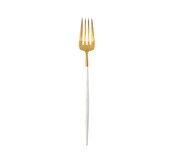 Fourchette de service Goa en acier inoxydable brosse Gold & manche blanc