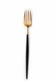 Fourchette de service Goa en acier inoxydable brosse Gold & manche noir