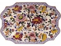 Plateau soupiere Louis XV PIVOINES