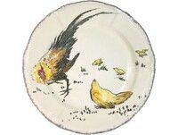 Assiette Dessert 23.2 cm Coq Et Poule GRANDS OISEAUX