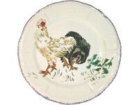 Assiette Dessert 23.2 cm Poule Negrel Soie GRANDS OISEAUX