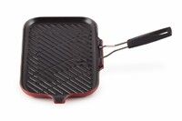 Gril en fonte a poignee repliable Rectangulaire 36 x 20 cm Cerise