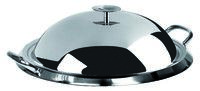 Grill Plancha Inox 34 cm avec Couvercle Inox Bombe